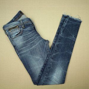 Flying Monkey Platinum Skinny Jeans Women's Sz 26 Released Hem Distressed Denim